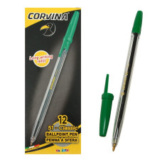 Ручка шариковая CORVINA 51 Classic Box Green, прозрачный корпус, зеленая