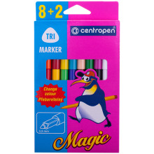 Фломастеры Magic 8цв+2 "Centropen "Magic", меняющие цвет, карт.упак,