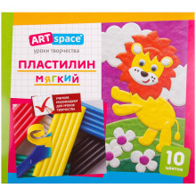 Пластилин ArtSpace, 10 цветов, 120гр, со стеком, картон