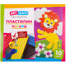 Пластилин ArtSpace, 10 цветов, 120гр, со стеком, картон