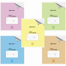 Тетрадь 12л. BRAUBERG ЭКО клетка, обложка плотная мелов. бумага, ПАСТЕЛЬНАЯ С УГОЛКОМ