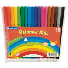 Фломастеры Centropen "Rainbow Kids", 18цв., трехгранные, смываемые, ПВХ