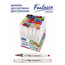 Маркеры для скетчинга двусторонние Mazari Fantasia White, 36 цветов, Main colors